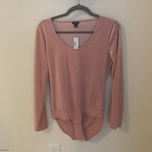 J. Crew Pink Velvet/Velour Bodysuit. Size M. Never worn.